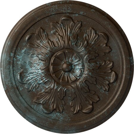 Ekena Millwork Legacy Acanthus Ceiling Medallion (Canopies up to 3 1/2"), 12 3/4"OD x 7/8"P, Bronze Blue Patina CM12LEBBS